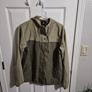 Volcom Enemy Stone Windbreaker Jacket Medium 8  Dark Camo Hooded Zip Front